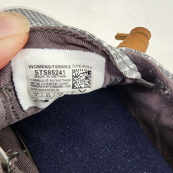 Sperry Top Sider Crest Vibe Mini Check Slip On Canvas Shoe Plaid Size 8 - Picture 6 of 7